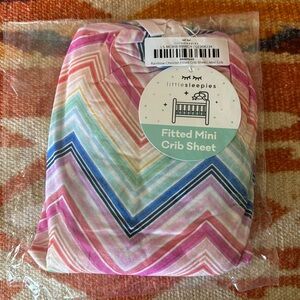 Little Sleepies Rainbow Chevron Fitted Mini Crib Sheet